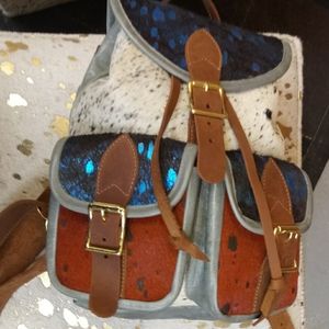 Multicolored Leather Back pack